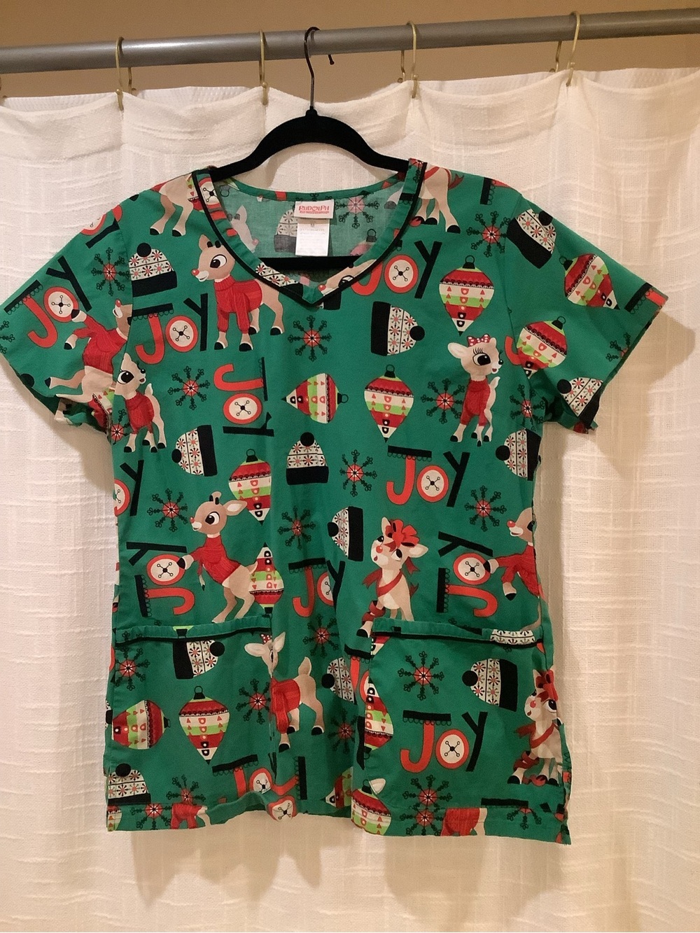 Holiday Scrubs Rudolph the Red Nosed Reindeer Women’s Top